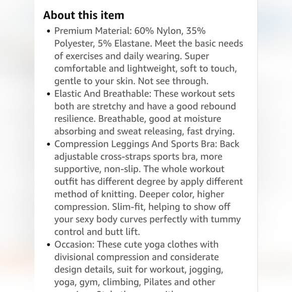 NWT OLCHEE Women’s Workout Set Seamless Yoga Leggings & Cross-Strap Sport Bra M - Picture 3 of 7